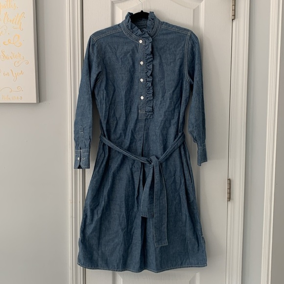 EUC Tory Burch Deneuve Light Blue‎ Denim Knee Length Shirtdress size XS chambray - Picture 4 of 14